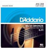 D'Addario  EJ11 80/20 Bronze Acoustic Guitar Strings .012-.053